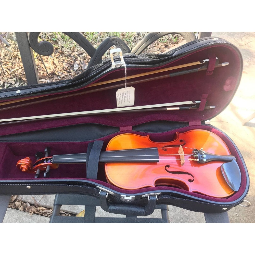VIOLIN SUZUKI #220/#202 GLASSER HORSEHAIR BOW & CASE used only one semester
